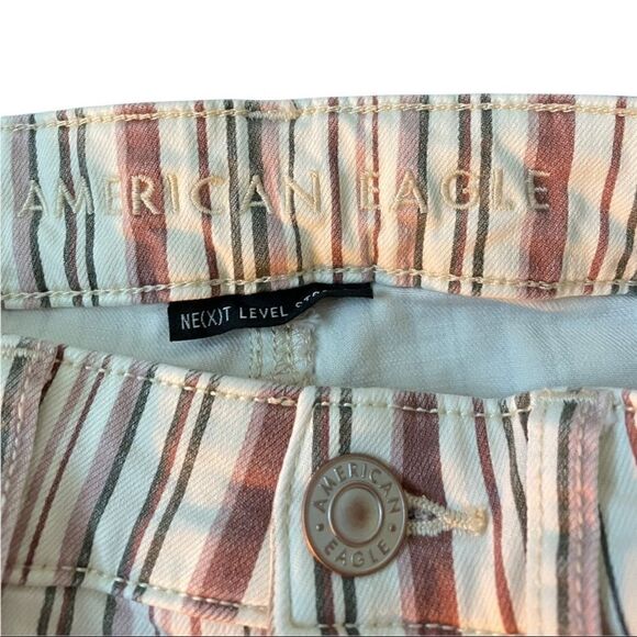 American Eagle Hi Rise Striped Jeggings Pants Brown Size 6 - Picture 3 of 13